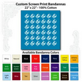 22"x22" Turquoise Custom Printed Imported 100% Cotton Bandanna